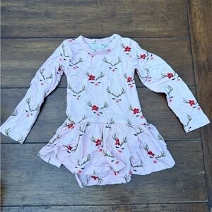 Posh Peanut Pink Reindeer Twirl Dress